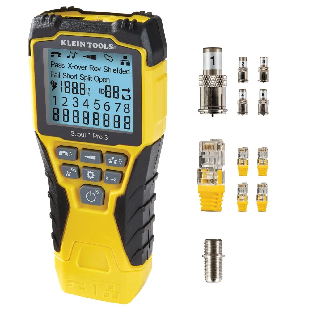 Klein Tools VDV501-851 Cable Tester Kit with Scout Pro 3 for Ethernet/Data, Coax/Video and Phone Cables, 5 Locator Remotes