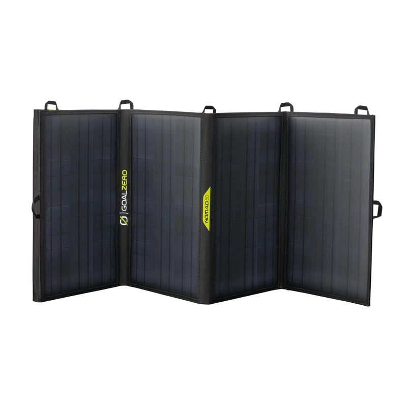 Goal Zero Nomad 50 Solar Panel versatile design maximizes solar collection while stationary packs away for travel pair with a Yeti 200X or 500X power laptops portable fridges and other essentials.