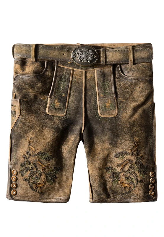 Stockerpoint Hartl Men's Traditional Leather Trousers, Oid pecked Black, 46