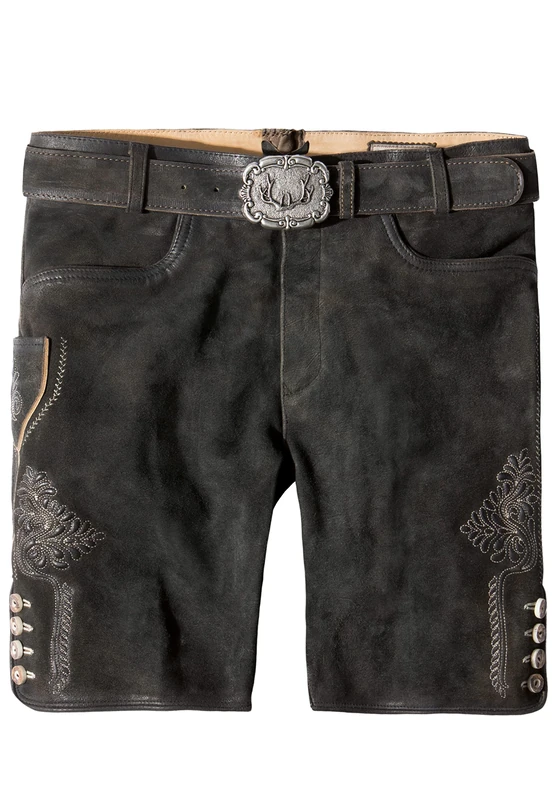 Stockerpoint Men's Corbi4 Traditional Leather Trousers, Graphite Specked, 36