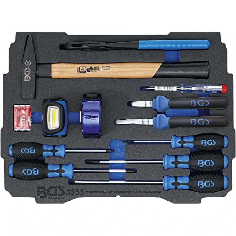 BGS 3353 | Foam Tray for BGS BOXSYS1 and 2: Hammer, Pliers, Screwdriver Set | 12 pcs.