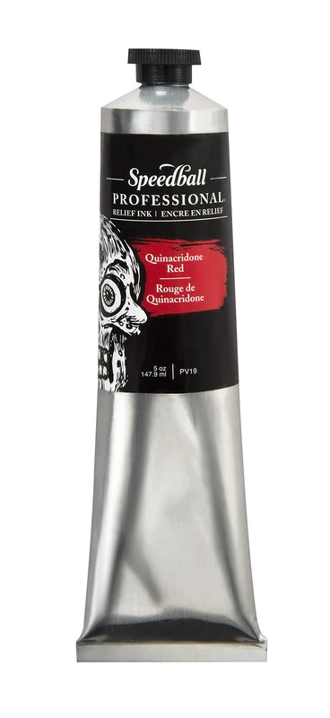 Speedball 5oz 140ml Professional Quinacridone Red, Water-Miscible, Oil-Based Printmaking Ink, High Quality, Lightfast Pigments, for All Kinds of Relief Printing, Ideal for Lino Cutting, Assorted