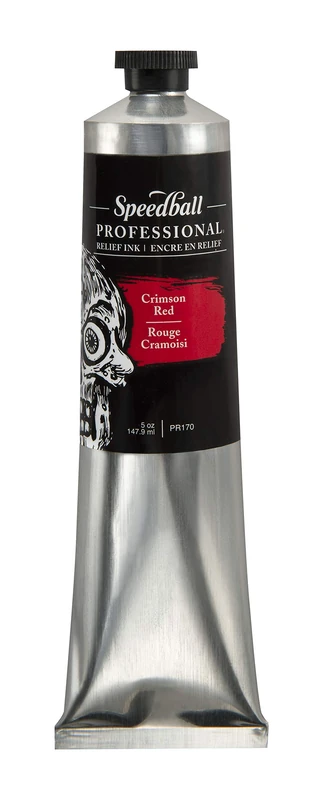 Speedball 5oz 140ml Professional Crimson Red, Water-Miscible, Oil-Based Printmaking Ink, High Quality, Lightfast Pigments, for All Kinds of Relief Printing, Ideal for Lino Cutting, Assorted