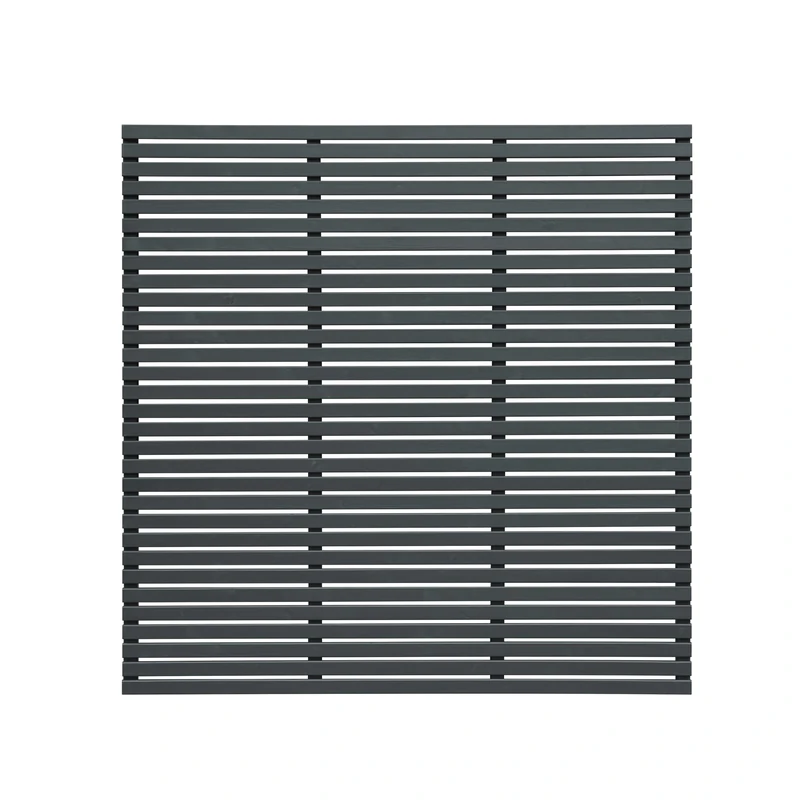 Forest Garden 1.8m x 1.81m Contemporary Slatted Fence Panel - Anthracite Grey - Pack of 3