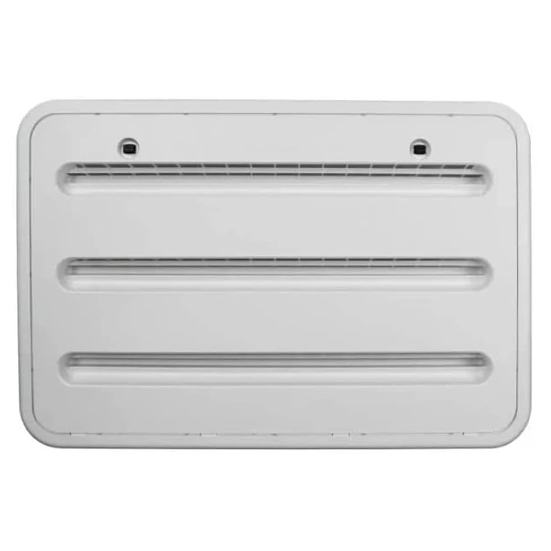 Dometic RV Refrigerator Lower/Upper Mount Vent - Replacement Vent Assembly for Refrigerators - Paintable Recessed Grid Design with Cut-Out 14" x 22" - Polar White - Image 1