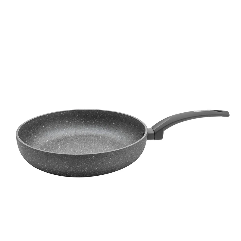 FLORINA - Lava Stone Aluminium Frying Pan | 28 cm Diameter | Deep Pan Induction | Non-Stick Coating Universal Pan | Suitable for Induction Hobs, Gas Hobs and Electric Hobs (Grey)