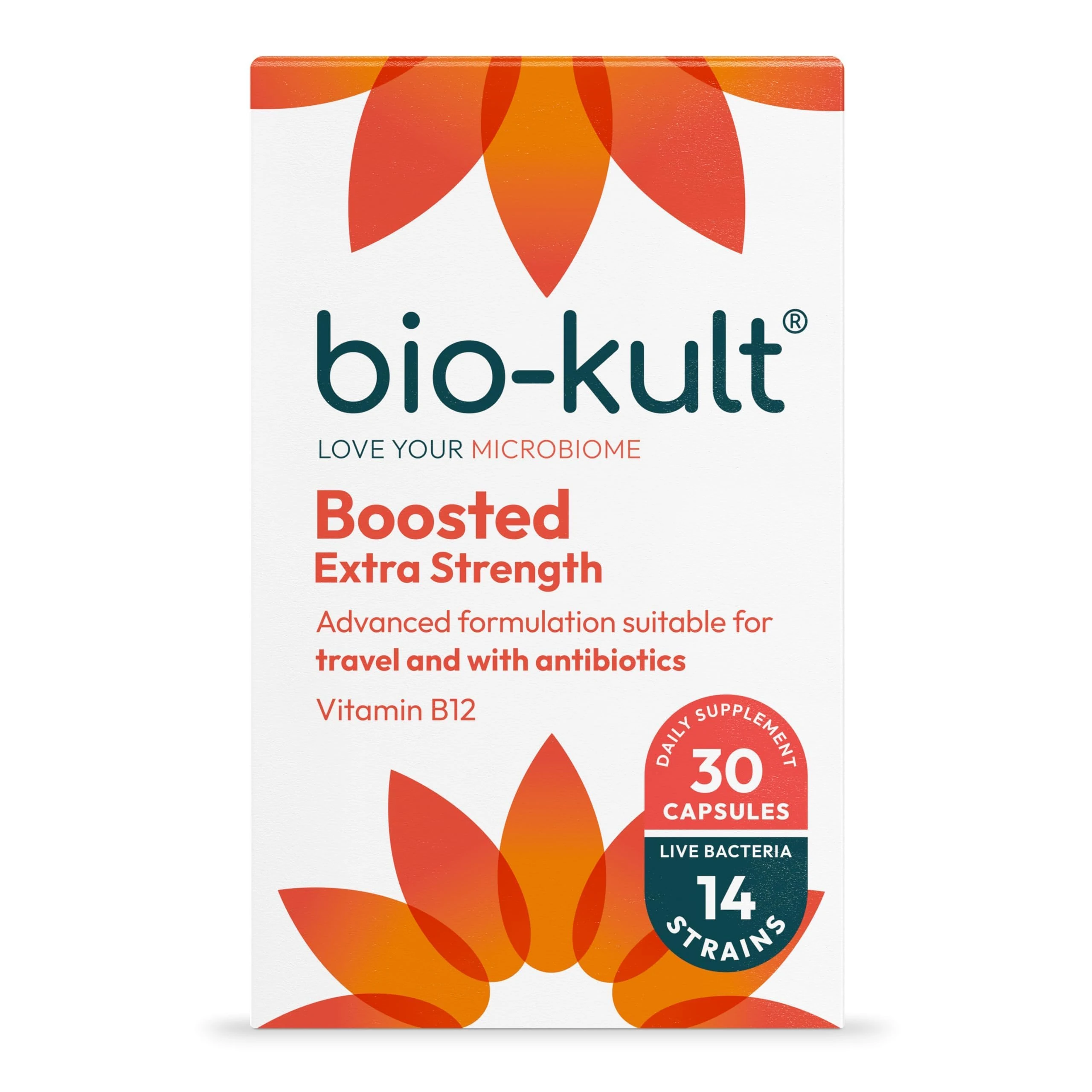 Bio-Kult Boosted Gut Health Supplment | 14 Strains + Vitamin B12 | 4X Strength | Immune & Digestive Support | 30 Capsules
