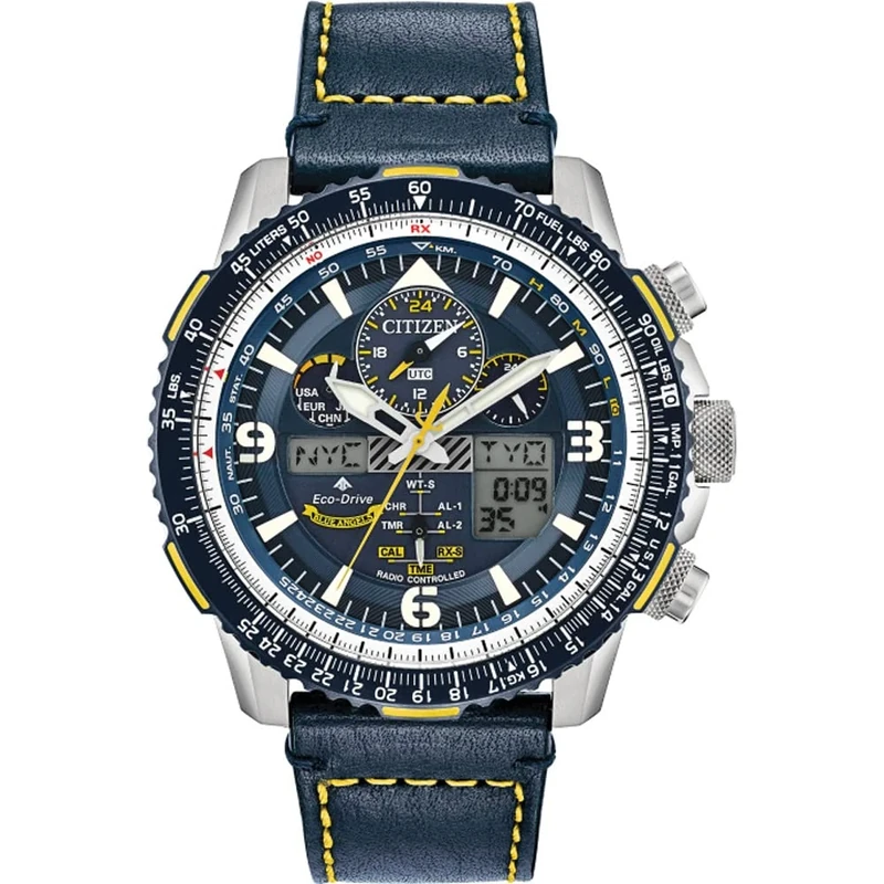 Citizen Mens Analogue-Digital Eco-Drive Watch with Leather Strap JY8078-01L