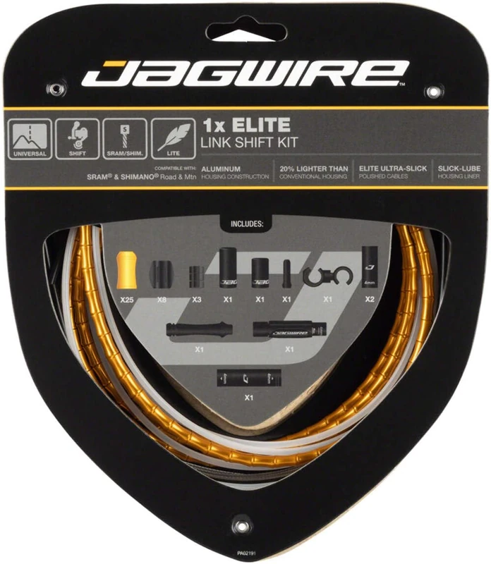 Jagwire Elite Link Shift/Gear Cable Kit (x1 Cable) - Gold