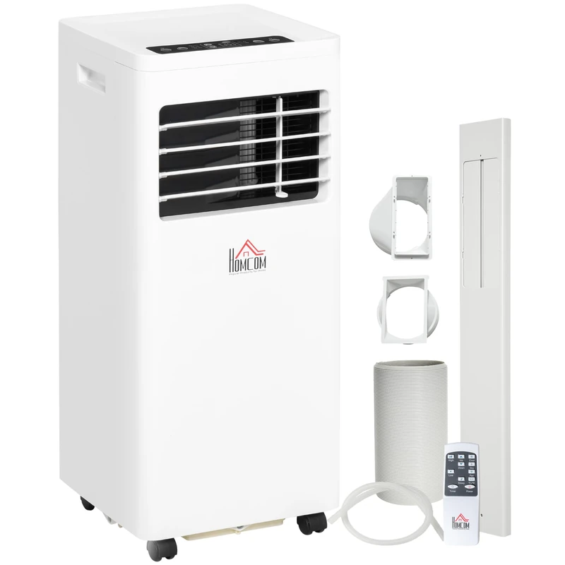 HOMCOM Portable Air Conditioner 7000 BTU, 4-in-1 Cooling, Dehumidifier, Fan, Sleep Mode, Air Conditioning Unit with Digital Display & Remote Control, 24H Timer, Window Venting Kit, for Room up to 26㎡