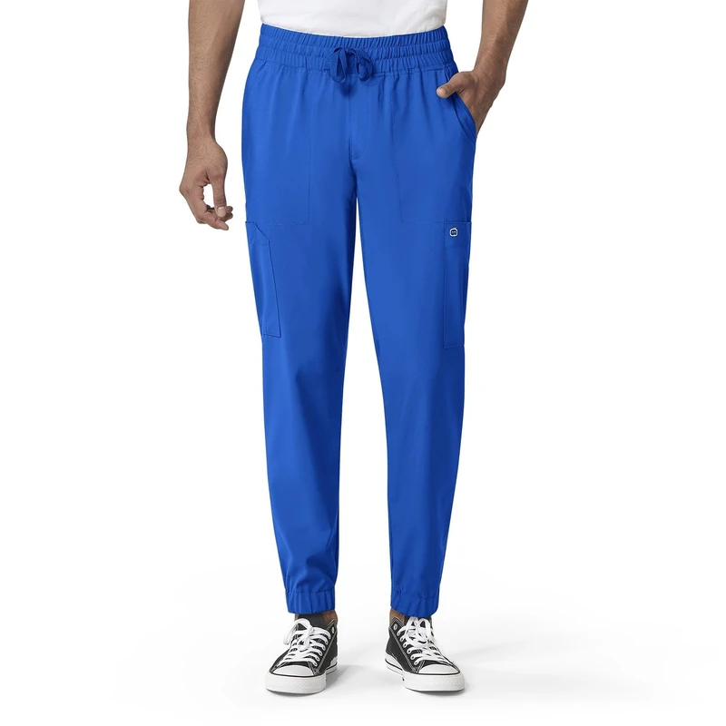 WonderWink Men's Cargo Jogger Pant - Blue - Small