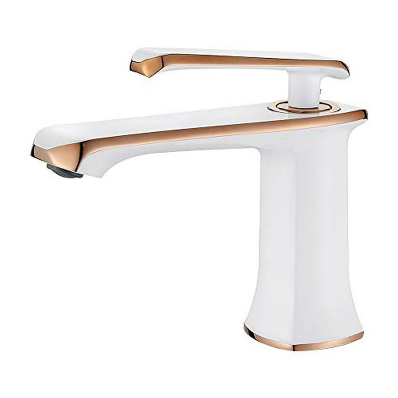 GRIFEMA G1001W Lyon, Bathroom Tap, Single Lever Basin Mixer, White [Amazon Exclusive]