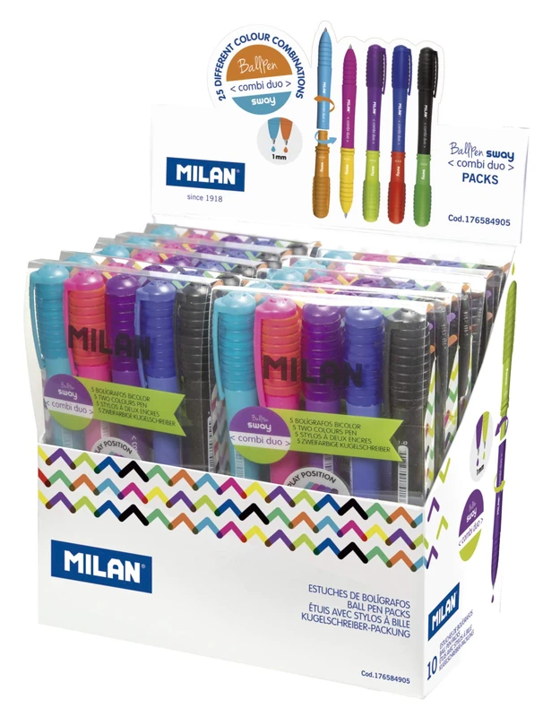 MILAN SWAY Combi Duo Display Box 10 Cases 5 Pens