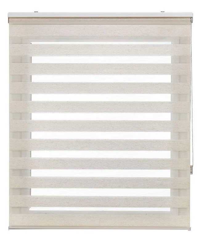 Estoralis - Shae - Double Fabric Roller Blind, Night and Day, Ecru, 170 x 250 cm