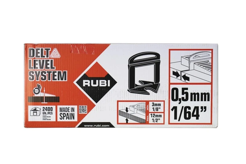 Rubi Delta Level System Leveling Cable Ties 0.5 mm for Ceramic Tile (Thickness 3 mm to 12 mm) – Box of 2400 Units, White