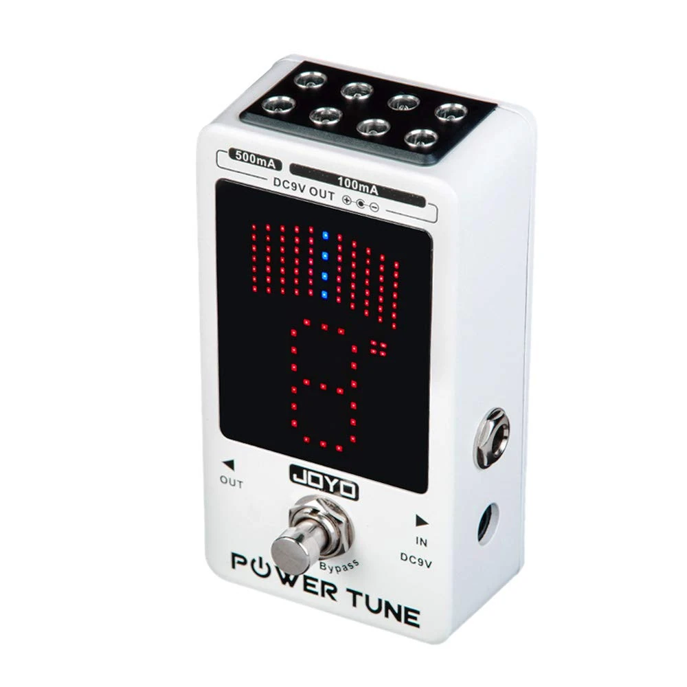 JOYO Power Supply Tuner Pedal with Isolated 8-Channel (2 at 500mA, 6 at 100mA) Low Noise DC 9V Output - True Bypass (Power Tune JF-18R)