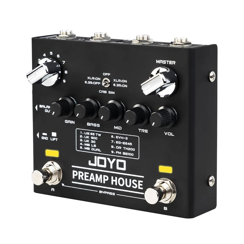 JOYO Cabinet Simulator Pedal Dual Channel with Clean and Distortion for Electric Guitar Effect (Preamp House R-15)