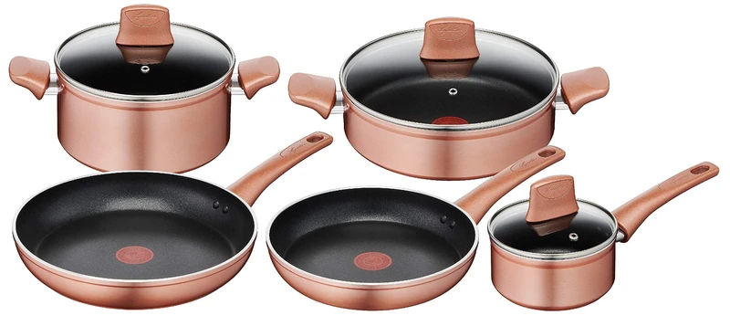 Lagostina 010255600008 Ramata Non-Stick Cookware Set, Aluminum, Copper