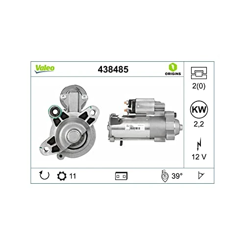 VALEO 438485 Starter Power: 2,2 kW Stop & Start: NO Number of teeth: 11 teeth Voltage: 12 V Rotation direction: CLOCKWISE