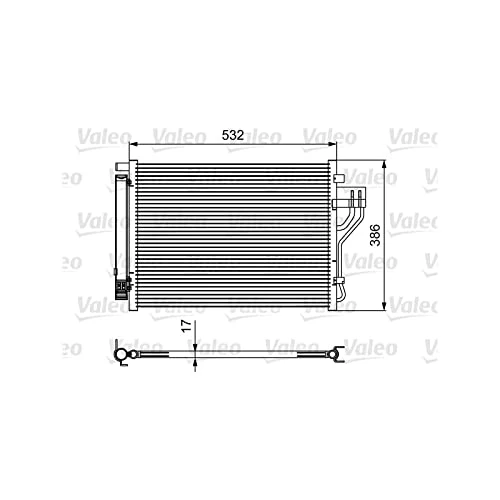 Valeo 814494 Air Con Conditioning AC Condenser Aluminium 532mm 386mm 12mm - Image 1