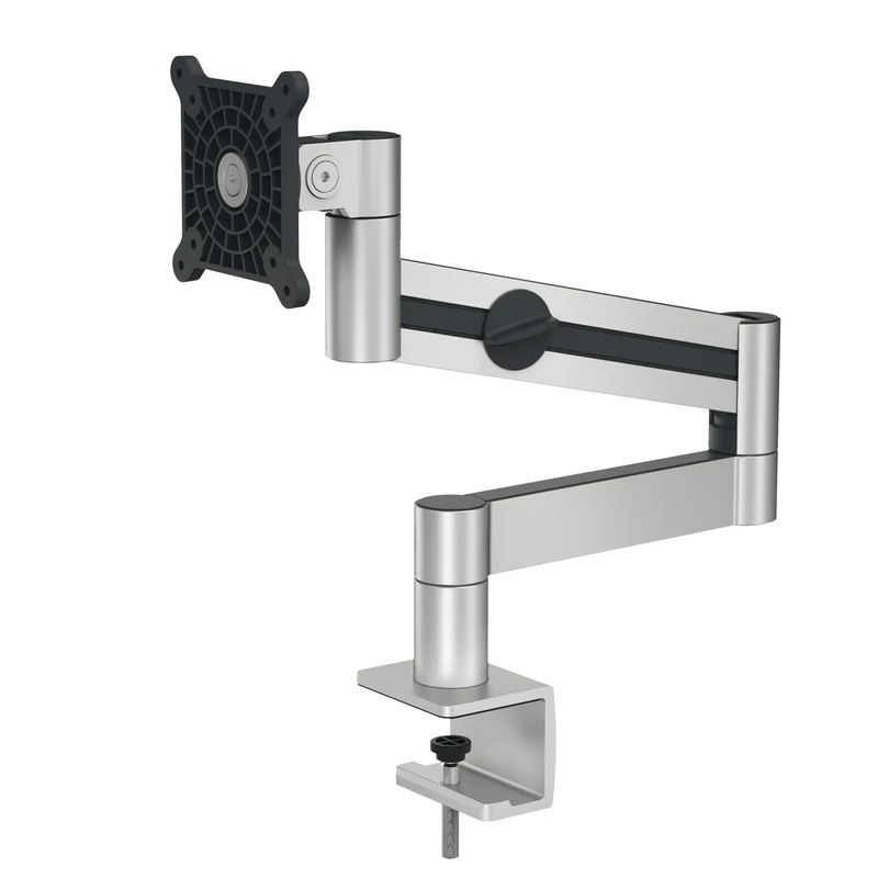 Durable Monitor Mount Pro for 1 Screen - Monitor Stand with Clamp for Desks - VESA 75/100 - For 21 - 27 Inch Screens - Ergonomic, Height Adjustable, Rotate & Tilt