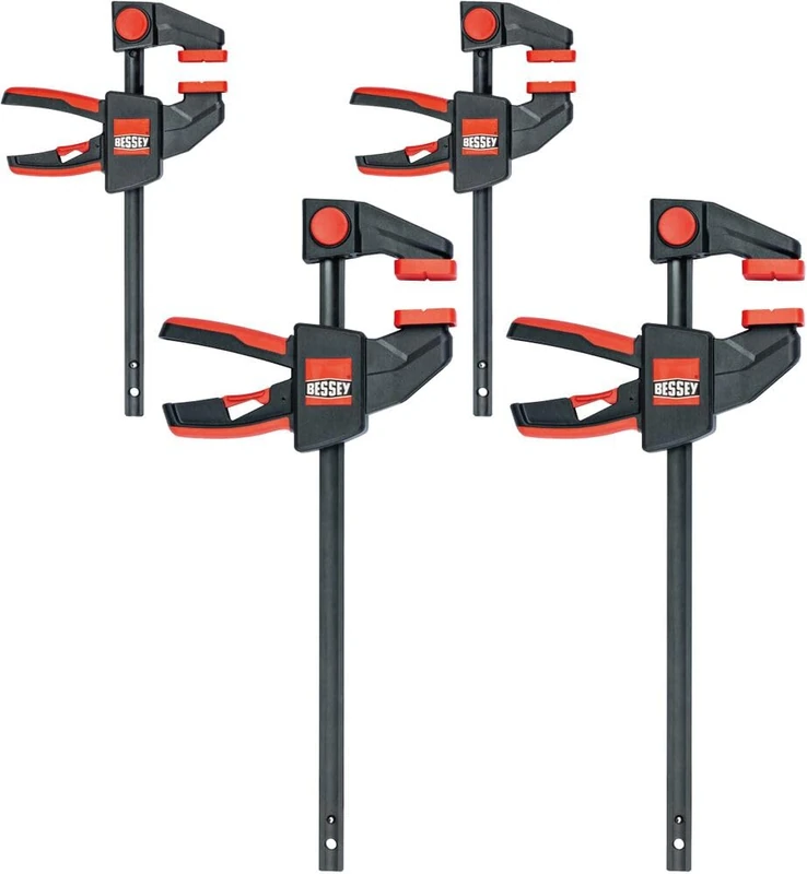 BESSEY EZM-EZL-Set One Handed 4 Piece Clamp Set (2 x EZM 15-6, 2 x EZL 30-8)