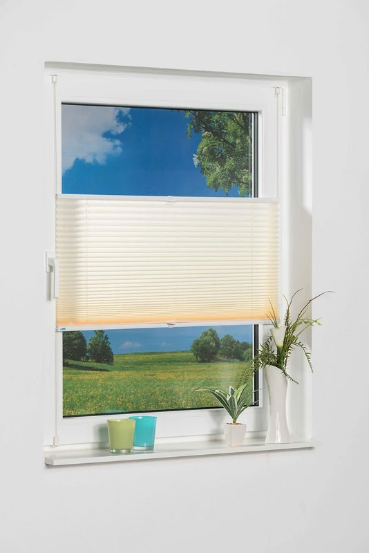 Khome Klemmfix Pleated Blind, cream, 100 x 130 (B x L)