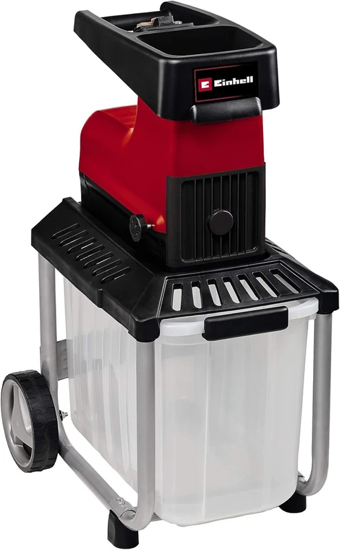 Einhell Silent Electric Shredder GC-RS 60 CB (2.800 W, Cutter Drum, Large Funnel Opening, Changeover Switch, Transparent Collection Box, Integrated Safety Switch)