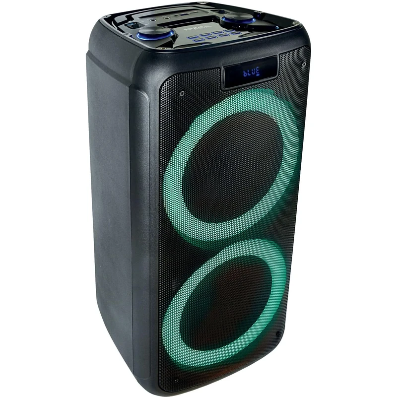 FREESOUND400 - IBIZA - Battery powered portable speaker with Bluetooth, USB, SD and AUX-IN with ambient LEDs - 400W - Black