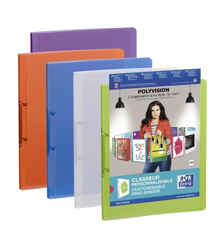 Elba Polyvision Ring Band A4 30 mm 2 Rings Diameter 25 mm Polypropylene Assorted