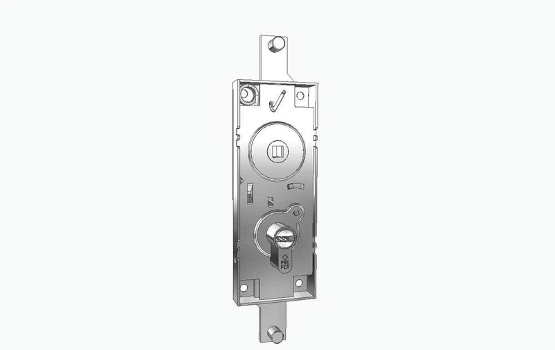 Euro Profile Cylinder 60mm Wheelbase Locking Garage Door Lock Idler Handle Punched Keys