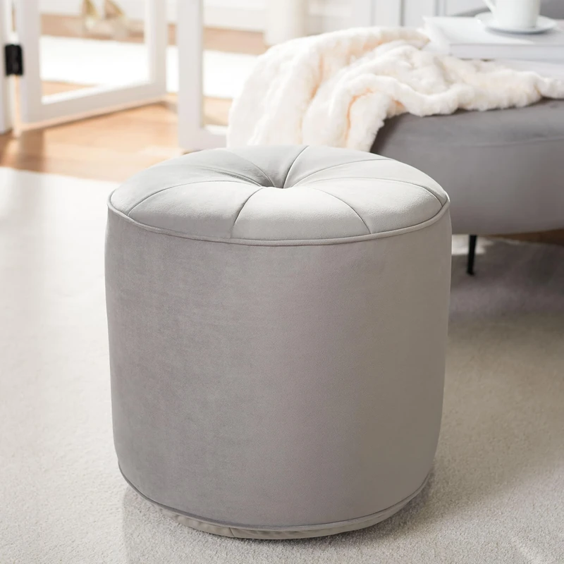 Safavieh Velvet Cylinder Ottoman
