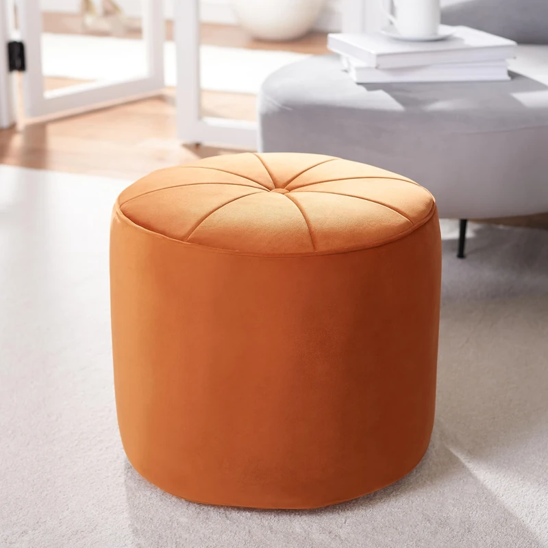 Safavieh Velvet Cylinder Ottoman