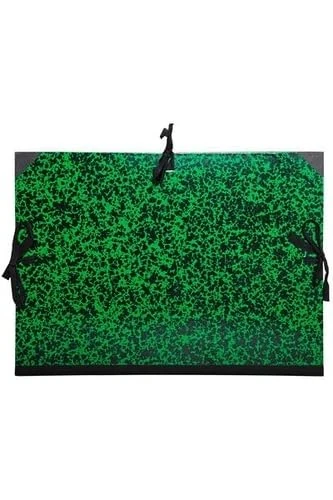 Exacompta - Ref 532600E - 5 Annonay Drawing Boxes - with Fabric Ribbons - Back and Canvas Corners - Size 47 x 62 cm - File Format A2 (420 x 594 mm) - Colour Green