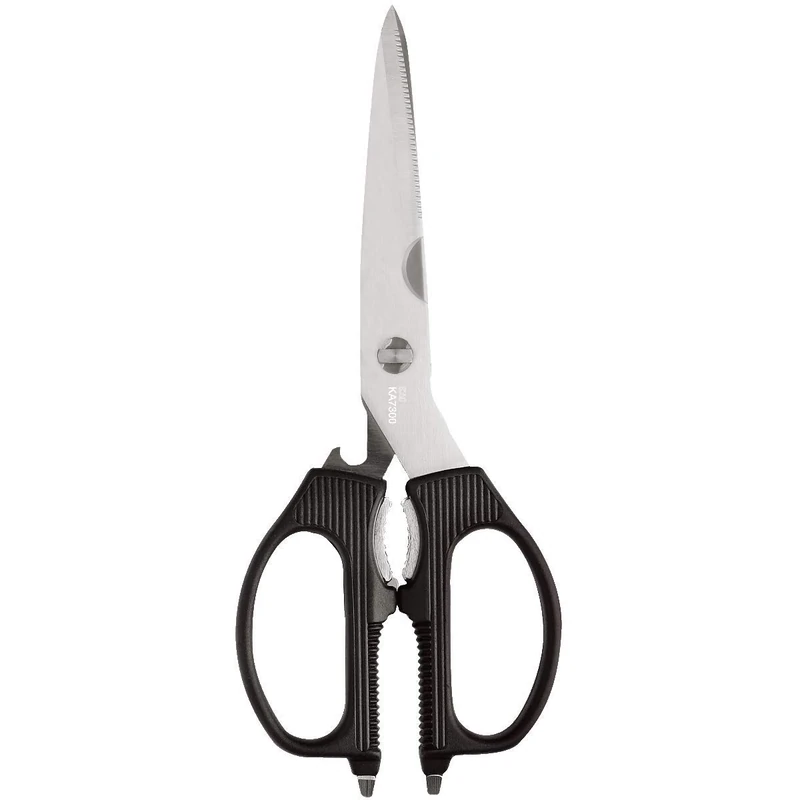 Kai KA7300 Multi Purpose Kitchen Shears, Japanese 420J Stainless Steel Scissors, Blade Separate for Easy Cleaning, from The Makers of Shun