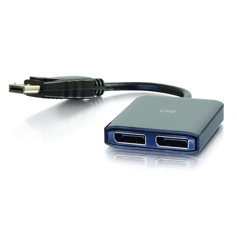 C2G DisplayPort 1.2 to Dual Displayport 4K Dual Monitor MST Hub, DP Multi-Stream Transport (MST) - Image 1