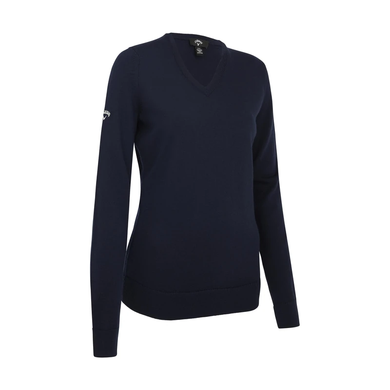 Callaway Womens Merino Wool Long Sleeve Sweater, Dark Navy, XL UK