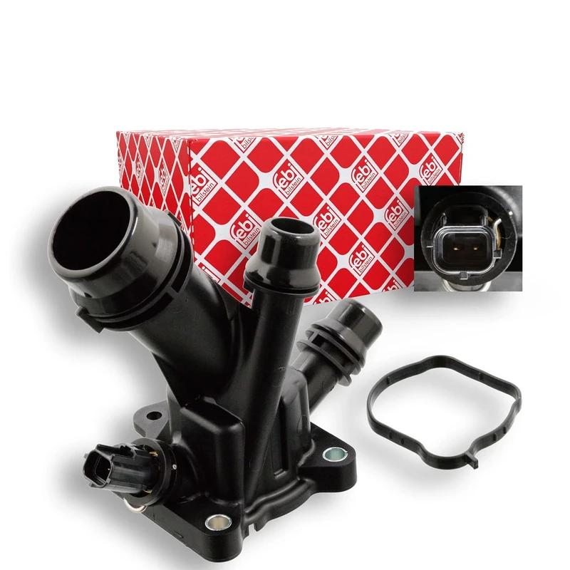 febi bilstein 104762 Thermostat with housing, seal and temperature switch, 1 piece