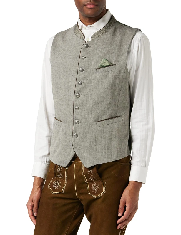 Stockerpoint Men's Weste Ravon Business Suit Vest, Gray-Green, 54