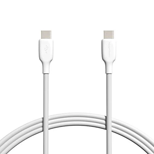 Amazon Basics USB-C 2.0 to USB-C Cable (USB-IF Certified) - 1.83 m, White