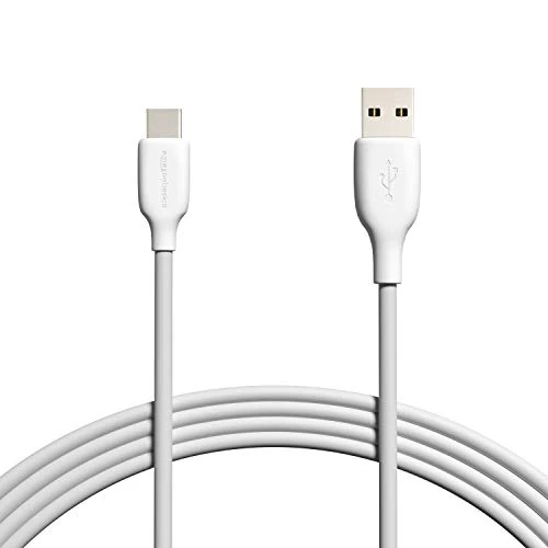 Amazon Basics USB-C 2.0 to USB-A Cable (USB-IF Certified) - 3 m, White, Laptop