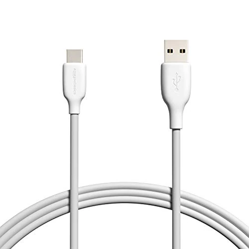 Amazon Basics USB-C 2.0 to USB-A Cable (USB-IF Certified) - 1.83 m, White (2-Pack)