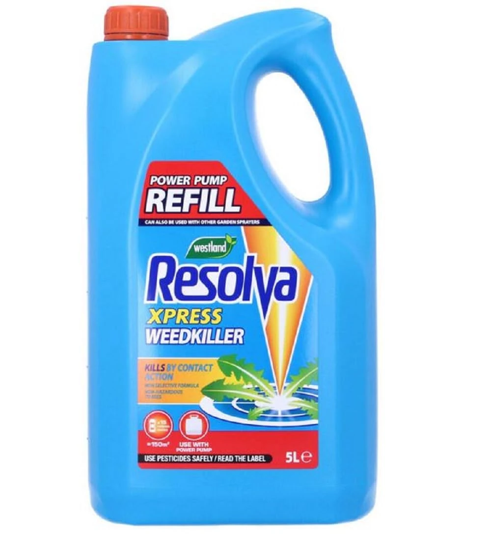 Resolva Xpress Ready to Use Weedkiller 5L Power Pump Refill, Blue