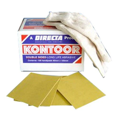 Kontoor Abrasive YP1ASS Double Sided Dry Way, Yellow, Grade Assorted, 90 mm x 105 mm - Image 1