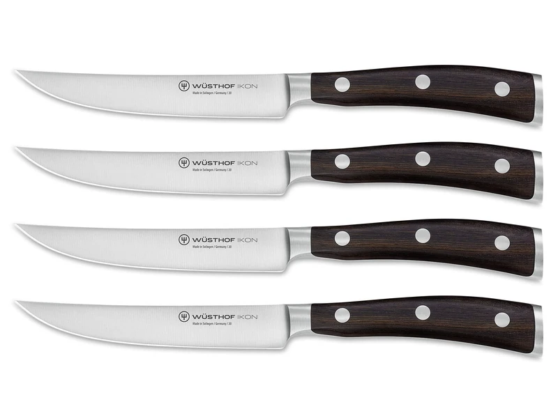 Wüsthof Ikon 4-Piece Steak Knife Set, Black