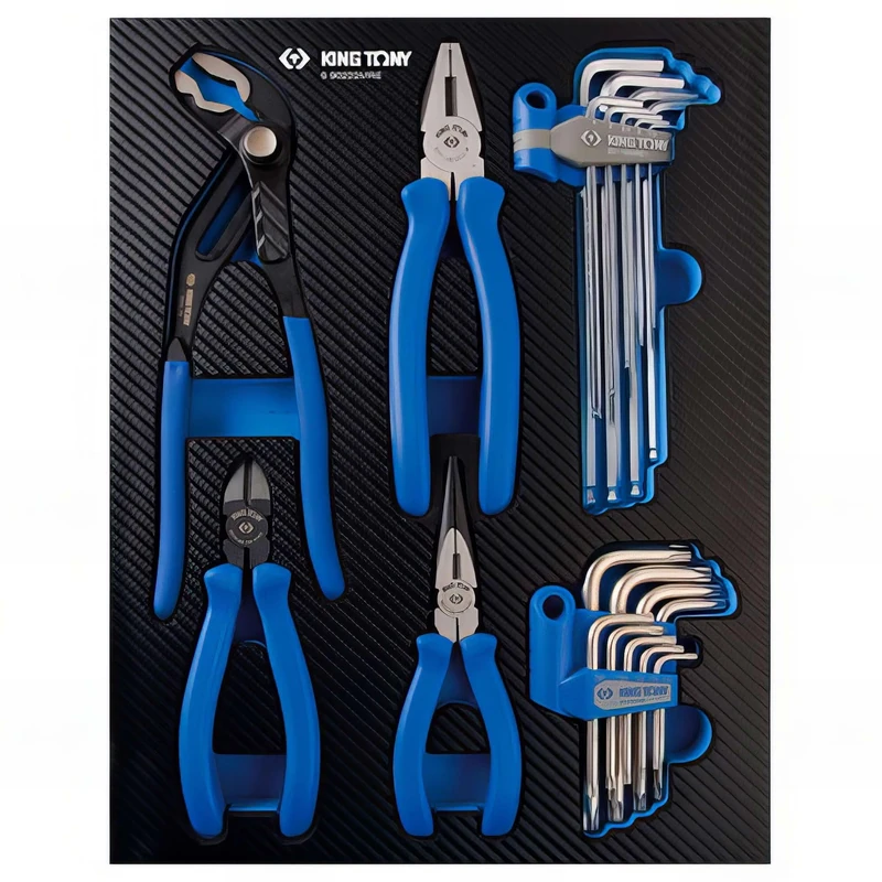King Tony 990222MRE Module Espuma + Pp Plierss + Set De Wrenchs for DIYers & Professionals, Designed for Repair and Installation tasks, 22 Pieces - Image 1