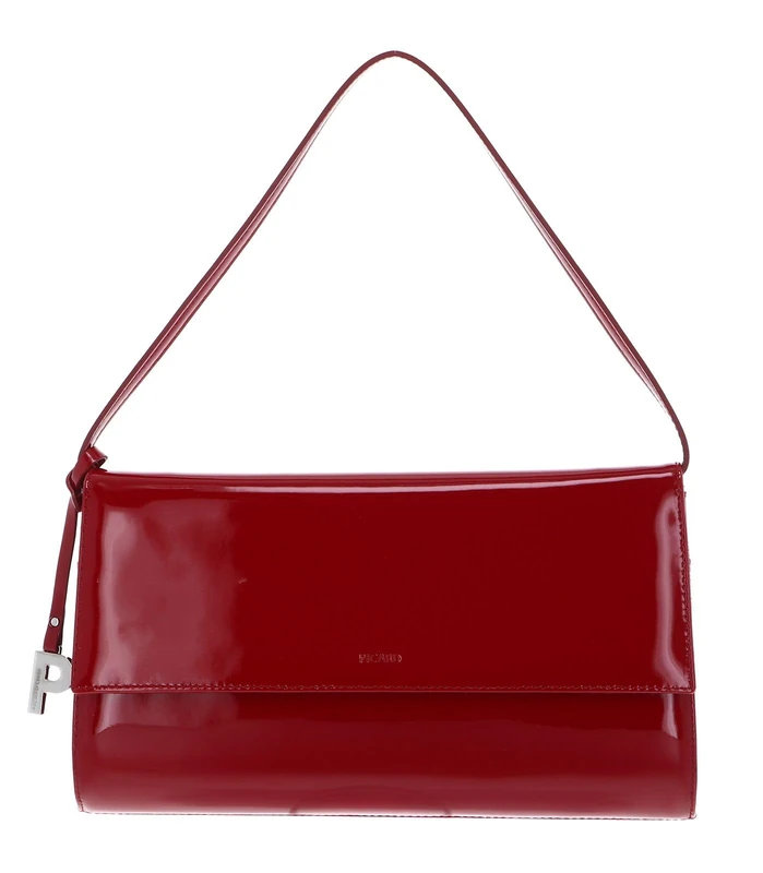 Picard AUGURI Women's Evening Bag Made of Cowhide Leather, Small, Medium, with Magnetic Closure, Evening Bag, Daily Life, Evening, Going Out, Red lacquer, standard size, Women's bag