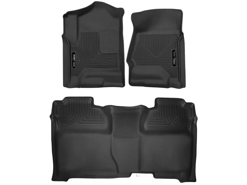 Husky Liners - 53908 Fits 2014-18 Chevrolet/GMC Silverado/Sierra 1500 Crew Cab, 2015-19 Chevrolet/GMC Silverado/Sierra 2500/3500 Crew Cab X-act Contour Front Floor Liners