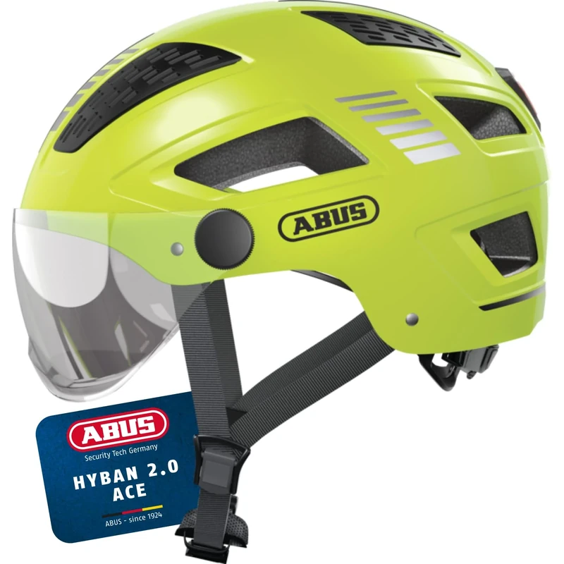 ABUS Hyban 2.0 ACE city helmet - bike helmet with visor, light and ABS hard shell - for men and women