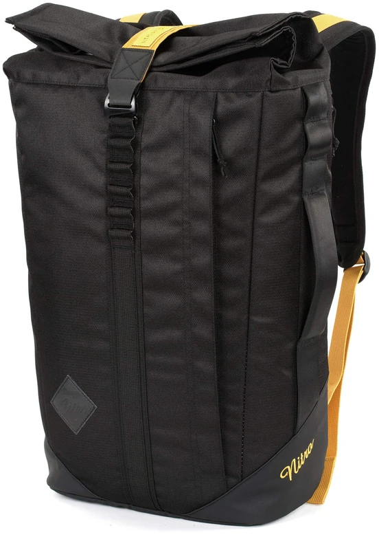 Scrambler, Businessrucksack mit Roll-Top und gepolstertem 15“ Wide Laptopfach, Urban Mobility Rucksack, Kurierrucksack, Alltagsrucksack, Golden Black, 28L + - Image 1